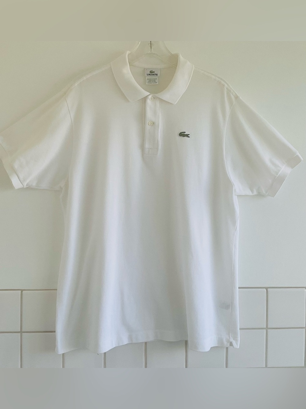 Lacoste Men’s White Polo Shirt Short Sleeves Sz: 7